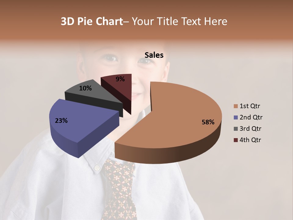 Portrait Of A Filipino Boy Dressed Up In Adult Business Clothes PowerPoint Template