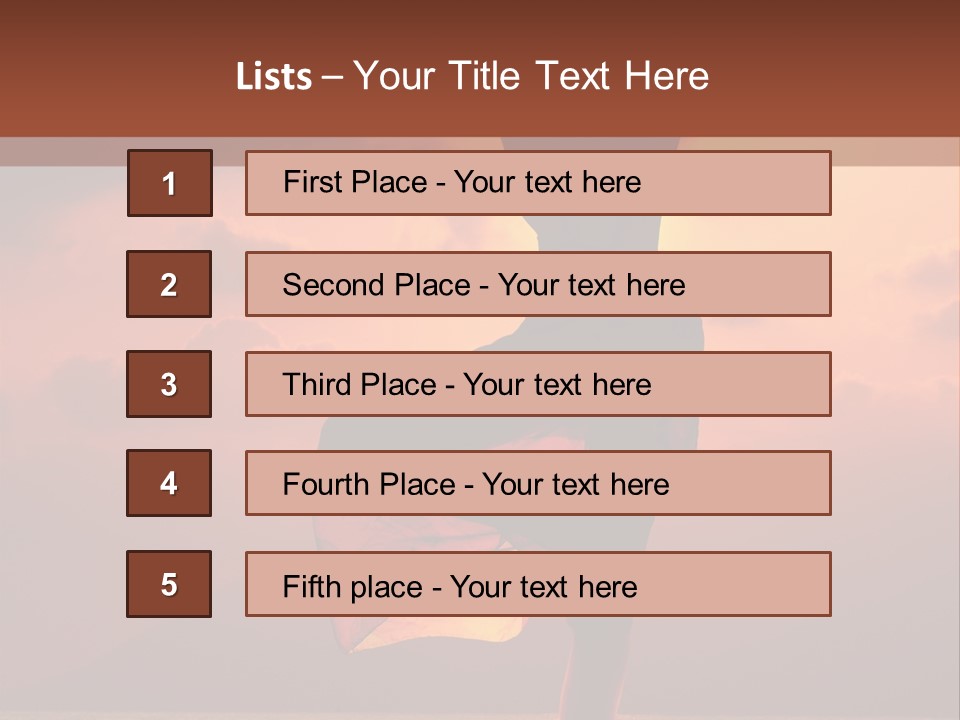 Woman Doing Yoga Exercise On The Beach At Sunset PowerPoint Template