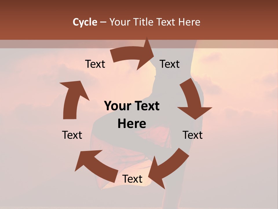 Woman Doing Yoga Exercise On The Beach At Sunset PowerPoint Template