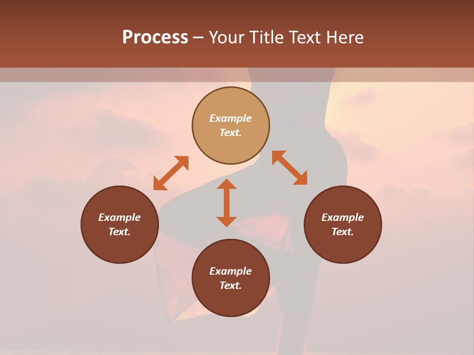 Woman Doing Yoga Exercise On The Beach At Sunset PowerPoint Template