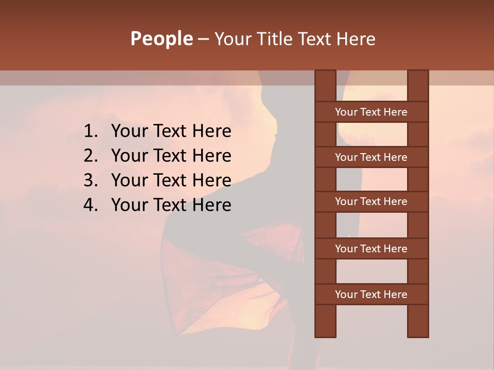 Woman Doing Yoga Exercise On The Beach At Sunset PowerPoint Template