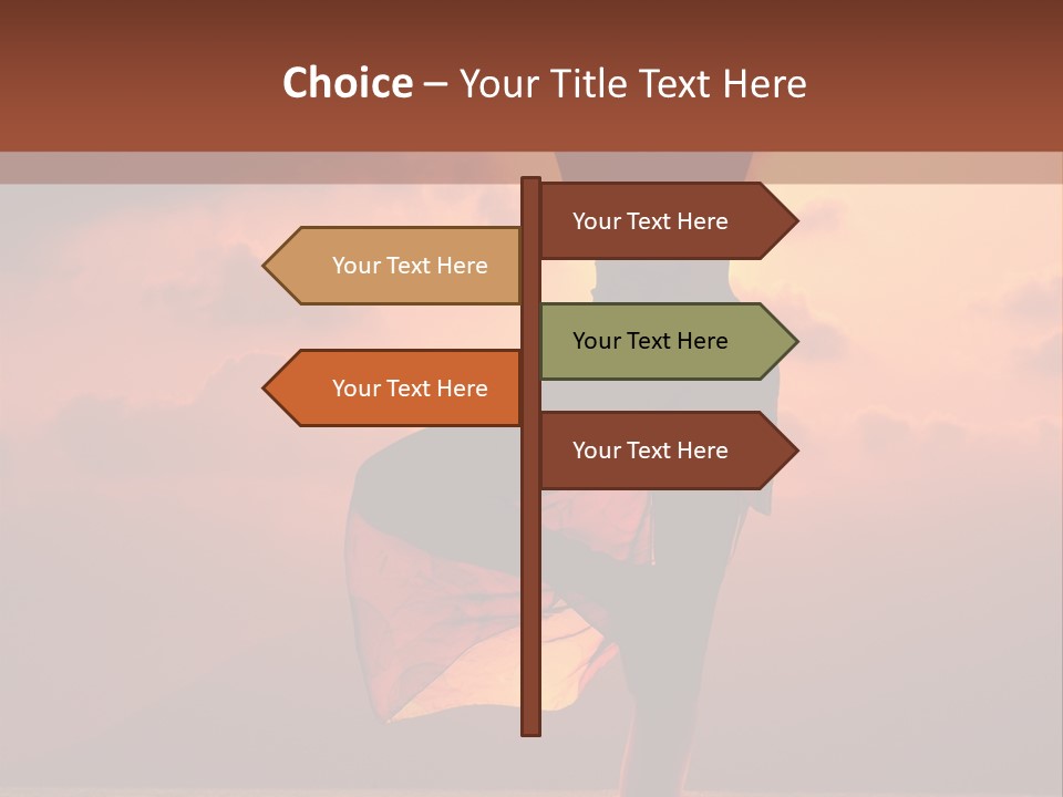 Woman Doing Yoga Exercise On The Beach At Sunset PowerPoint Template