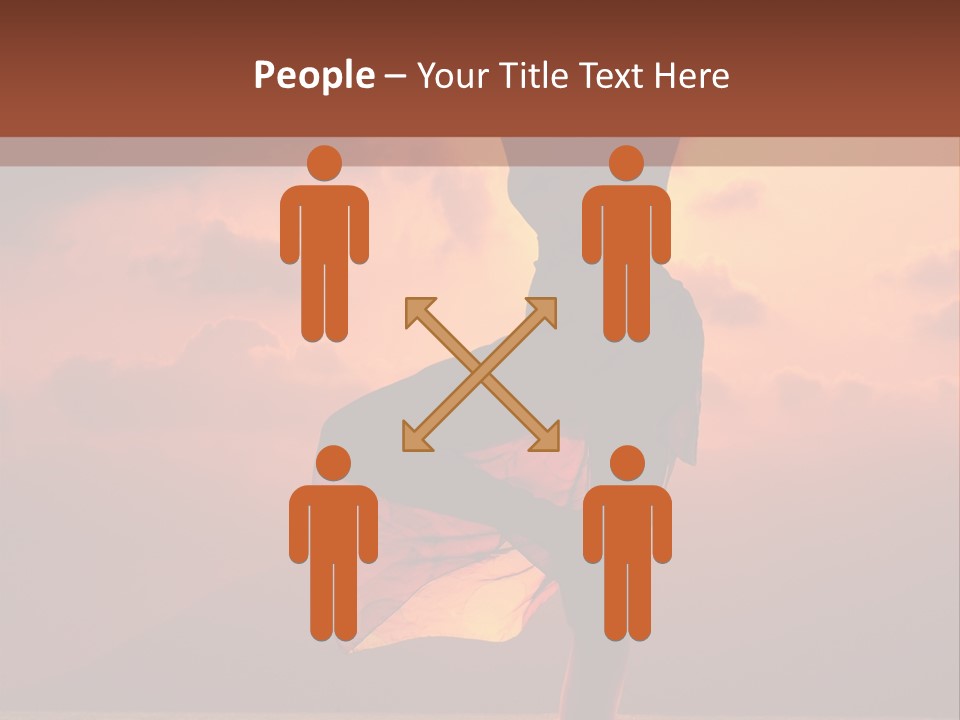 Woman Doing Yoga Exercise On The Beach At Sunset PowerPoint Template