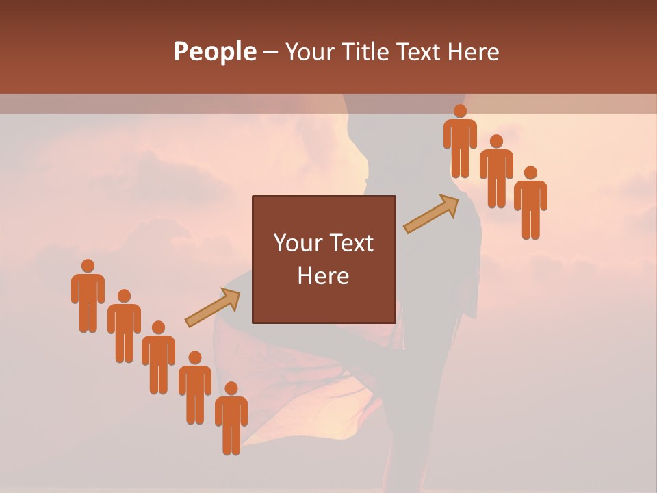 Woman Doing Yoga Exercise On The Beach At Sunset PowerPoint Template