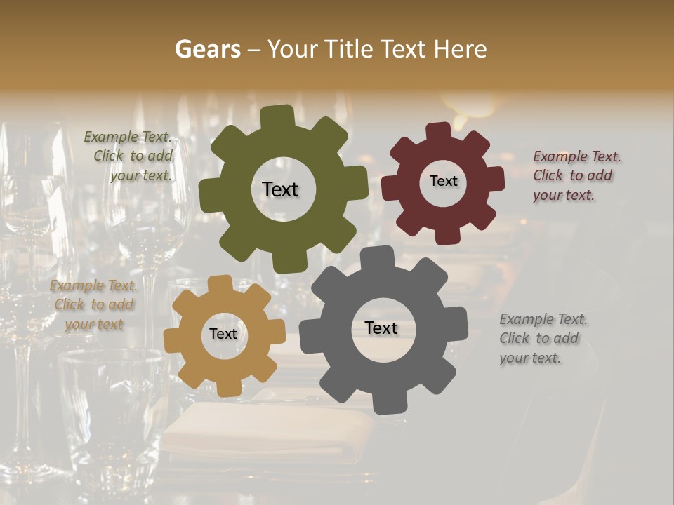 A Row Of Tables At A Fine Restaurant PowerPoint Template