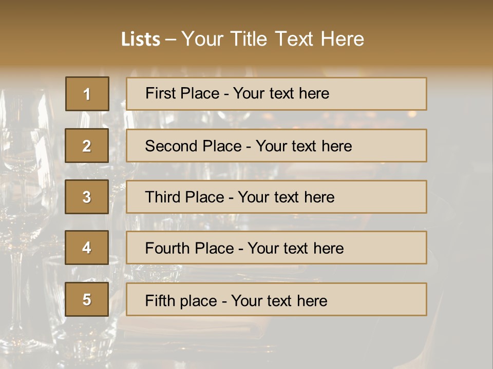 A Row Of Tables At A Fine Restaurant PowerPoint Template