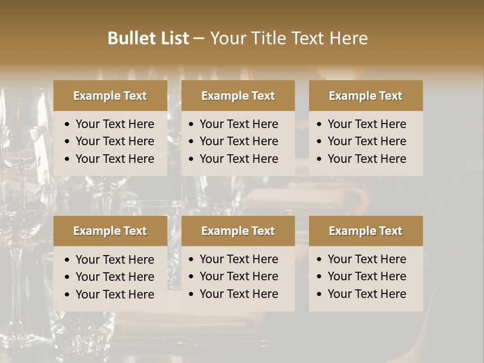 A Row Of Tables At A Fine Restaurant PowerPoint Template