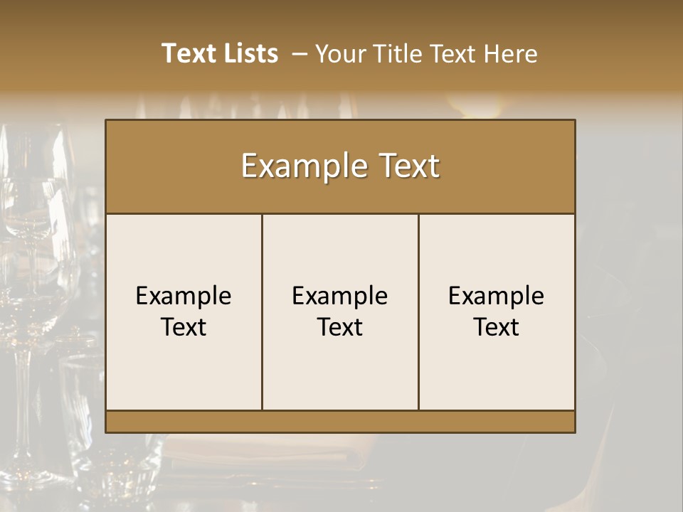A Row Of Tables At A Fine Restaurant PowerPoint Template
