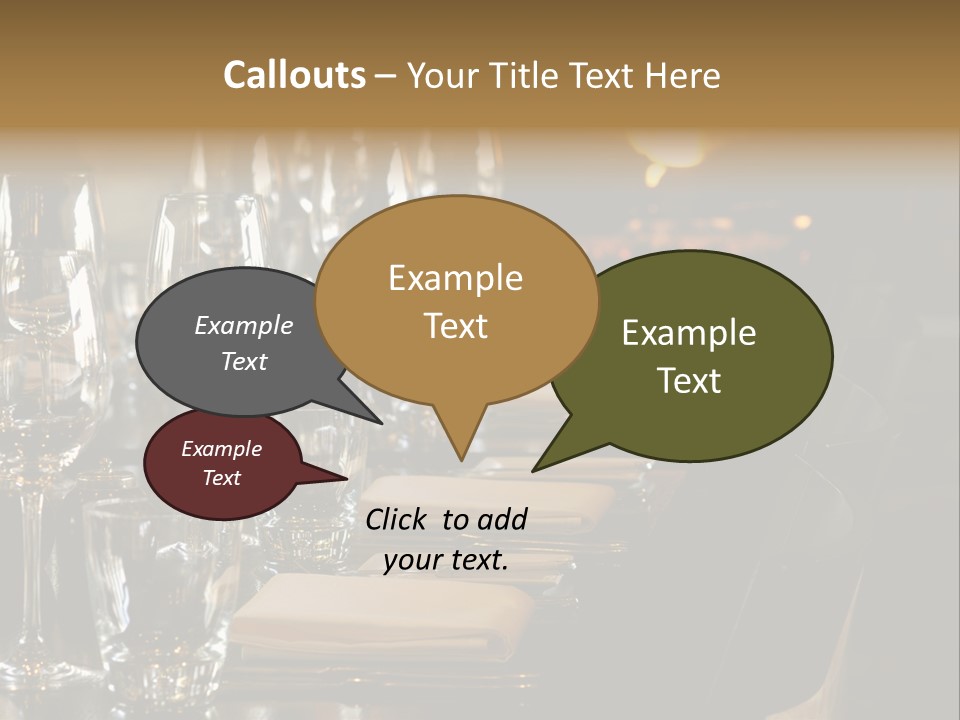 A Row Of Tables At A Fine Restaurant PowerPoint Template