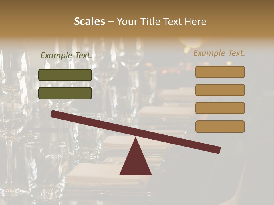A Row Of Tables At A Fine Restaurant PowerPoint Template