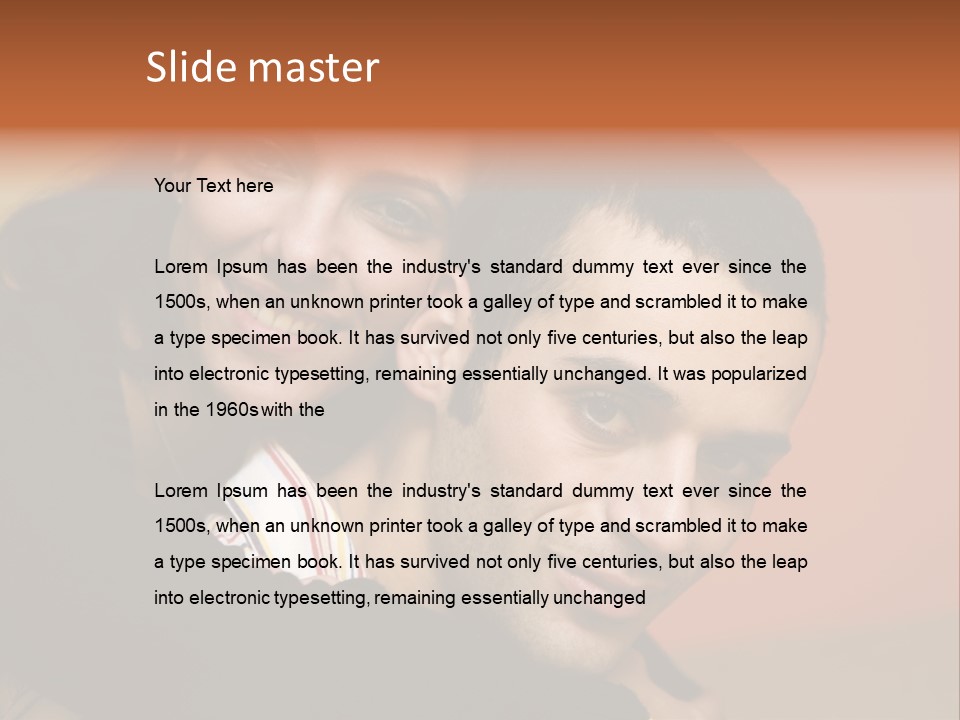 Man And Woman Smiling And Holding Each Other PowerPoint Template