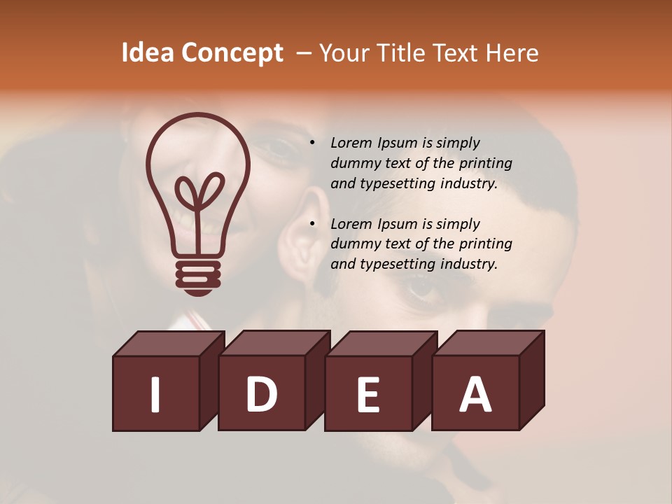 Man And Woman Smiling And Holding Each Other PowerPoint Template