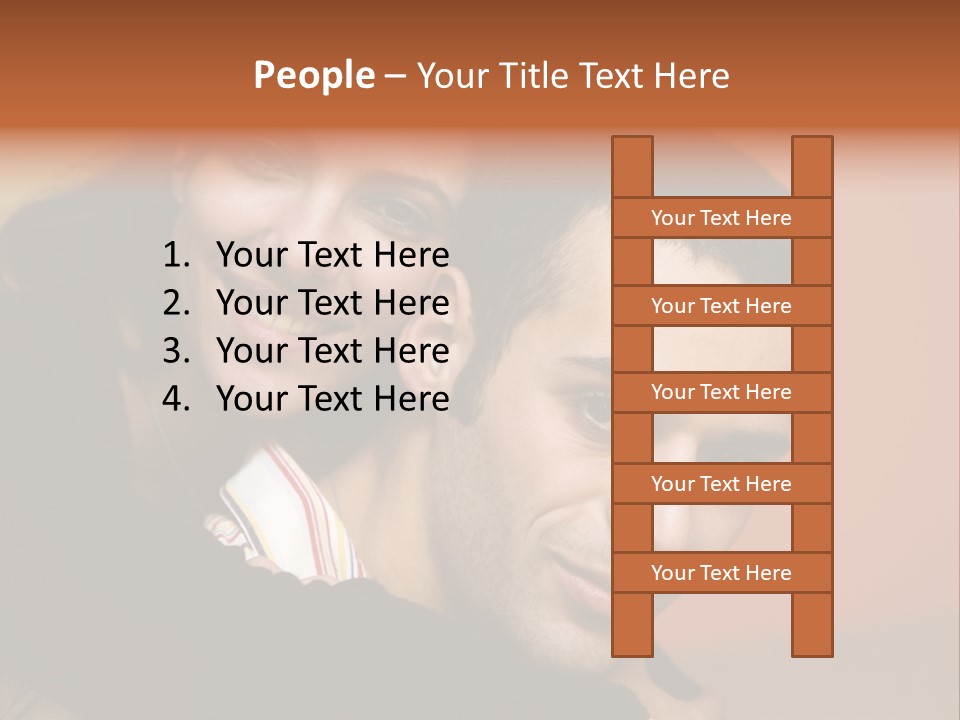 Man And Woman Smiling And Holding Each Other PowerPoint Template