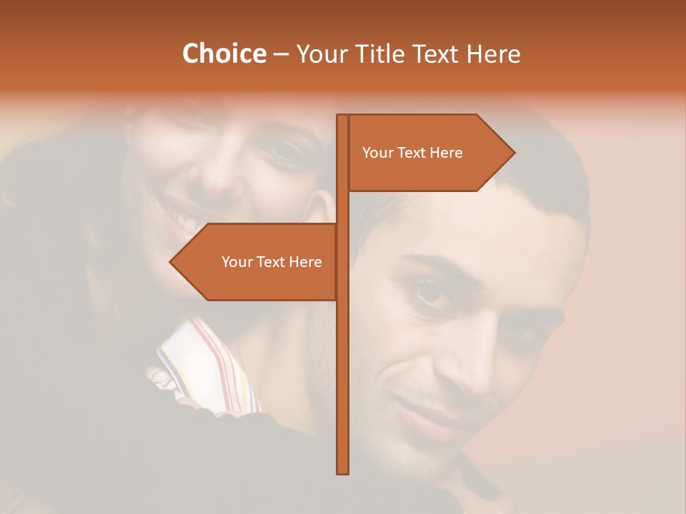 Man And Woman Smiling And Holding Each Other PowerPoint Template