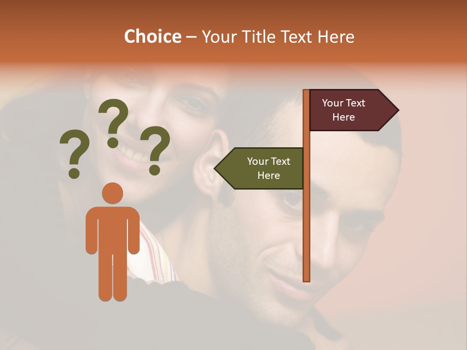 Man And Woman Smiling And Holding Each Other PowerPoint Template