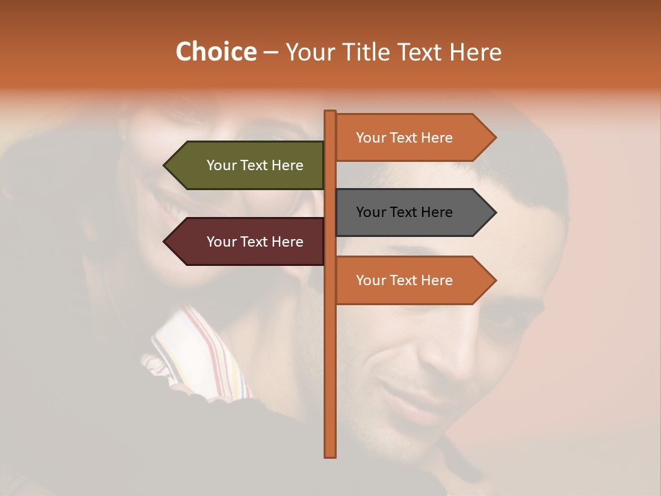 Man And Woman Smiling And Holding Each Other PowerPoint Template