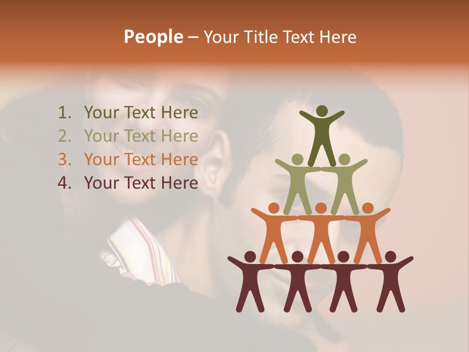 Man And Woman Smiling And Holding Each Other PowerPoint Template