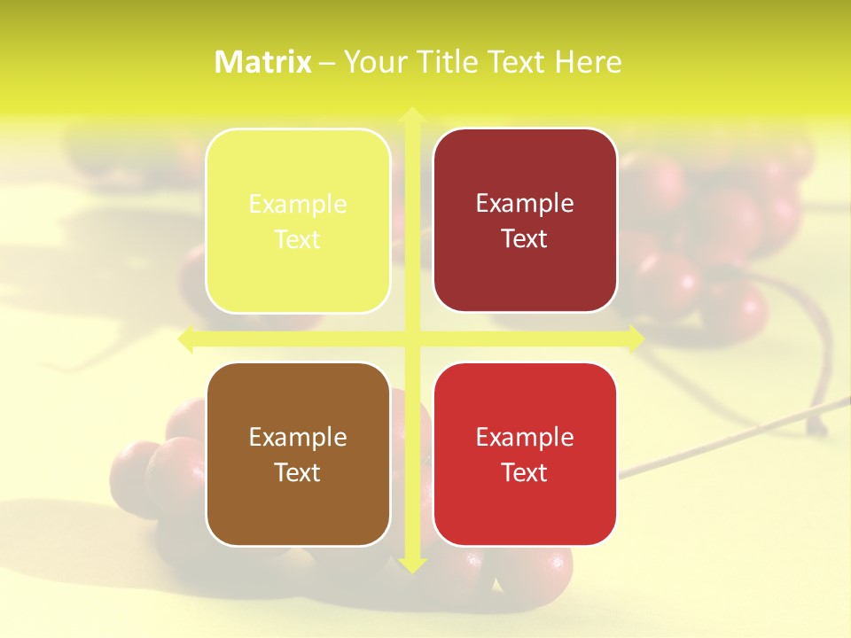 Macro View Of Ripe Schizandra Berry On The Yellow Background PowerPoint Template