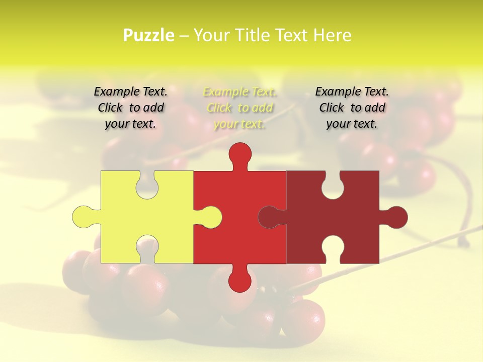 Macro View Of Ripe Schizandra Berry On The Yellow Background PowerPoint Template