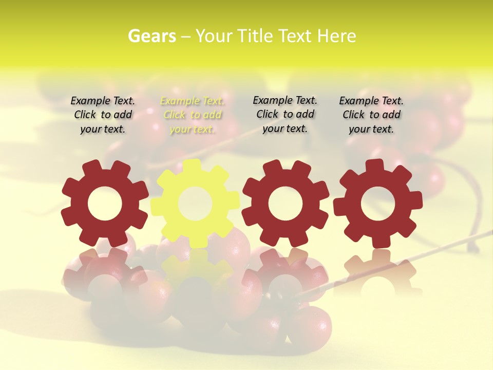 Macro View Of Ripe Schizandra Berry On The Yellow Background PowerPoint Template