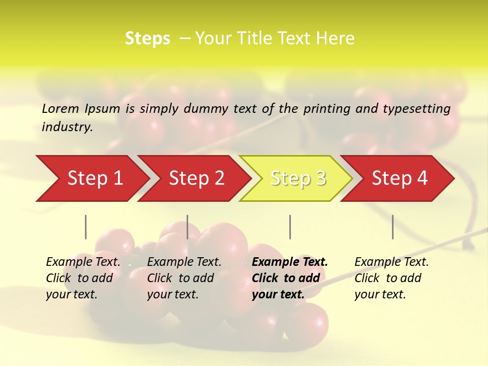 Macro View Of Ripe Schizandra Berry On The Yellow Background PowerPoint Template