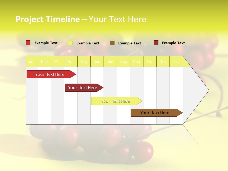 Macro View Of Ripe Schizandra Berry On The Yellow Background PowerPoint Template