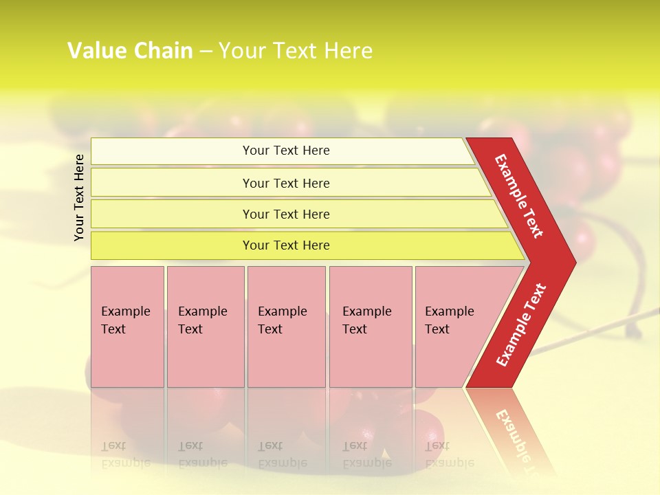 Macro View Of Ripe Schizandra Berry On The Yellow Background PowerPoint Template