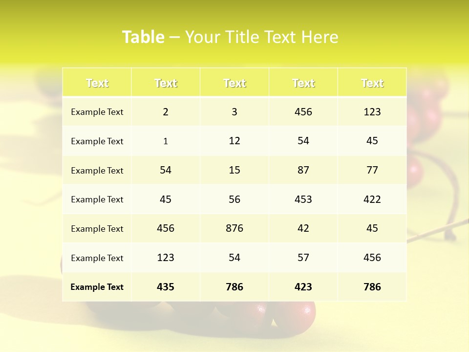 Macro View Of Ripe Schizandra Berry On The Yellow Background PowerPoint Template