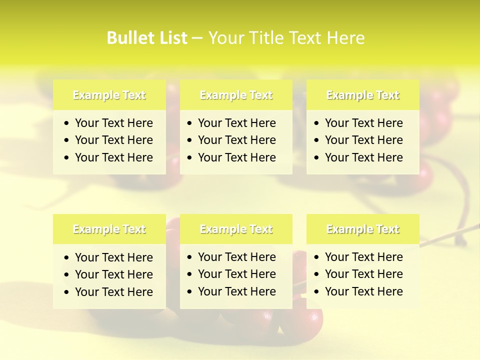 Macro View Of Ripe Schizandra Berry On The Yellow Background PowerPoint Template