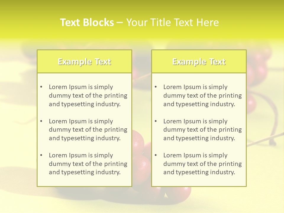 Macro View Of Ripe Schizandra Berry On The Yellow Background PowerPoint Template