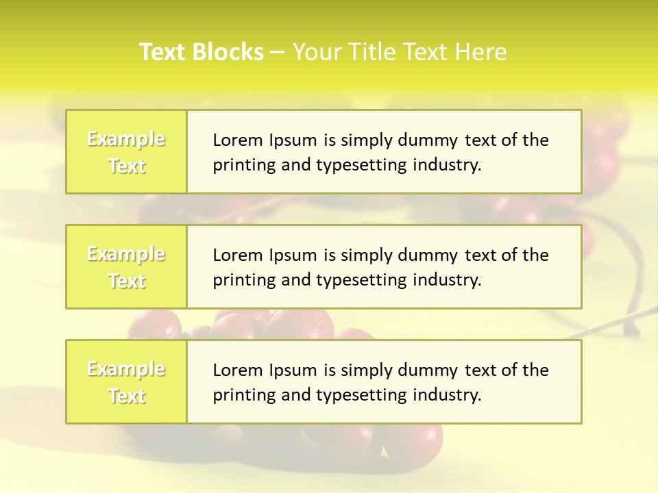 Macro View Of Ripe Schizandra Berry On The Yellow Background PowerPoint Template