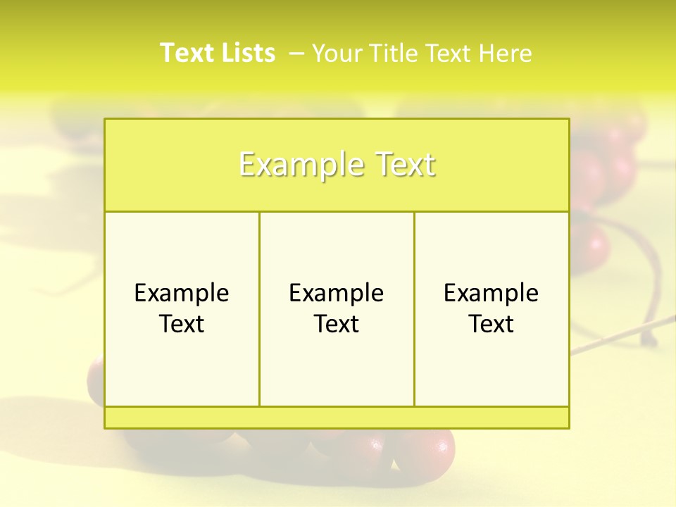 Macro View Of Ripe Schizandra Berry On The Yellow Background PowerPoint Template