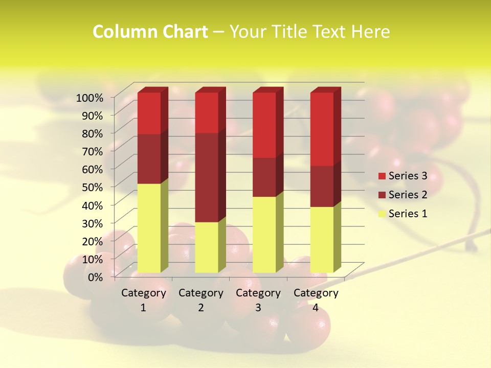 Macro View Of Ripe Schizandra Berry On The Yellow Background PowerPoint Template
