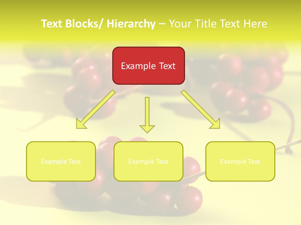 Macro View Of Ripe Schizandra Berry On The Yellow Background PowerPoint Template