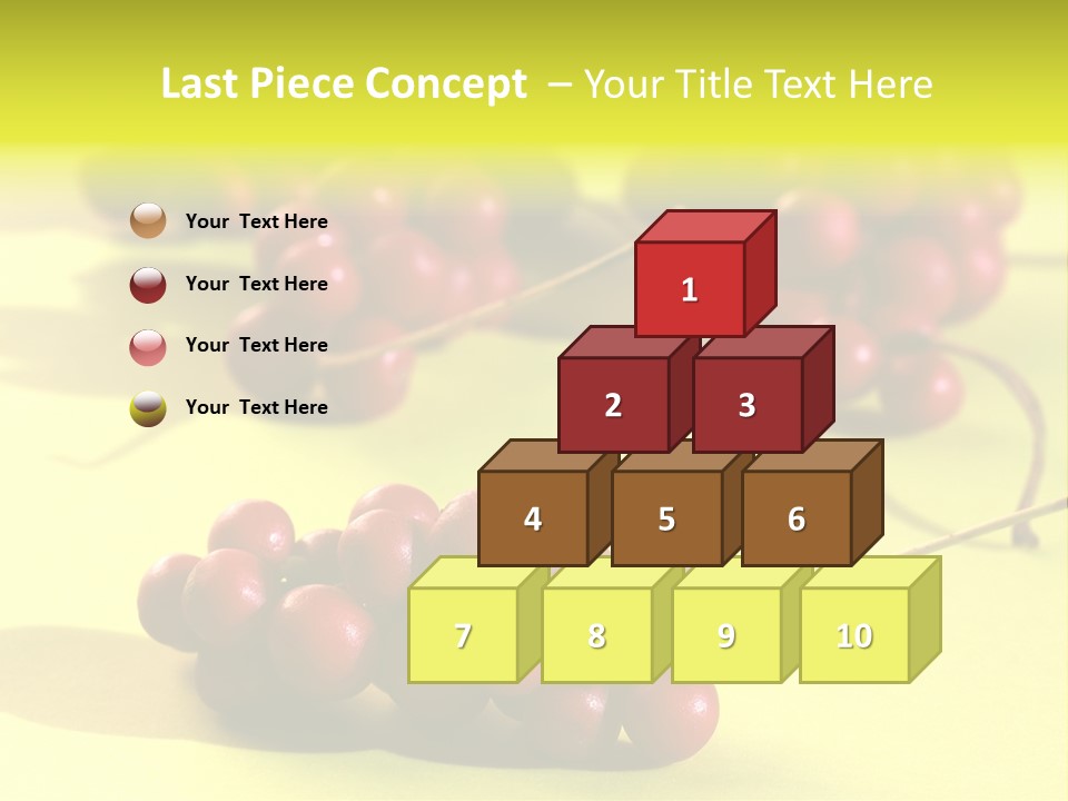 Macro View Of Ripe Schizandra Berry On The Yellow Background PowerPoint Template