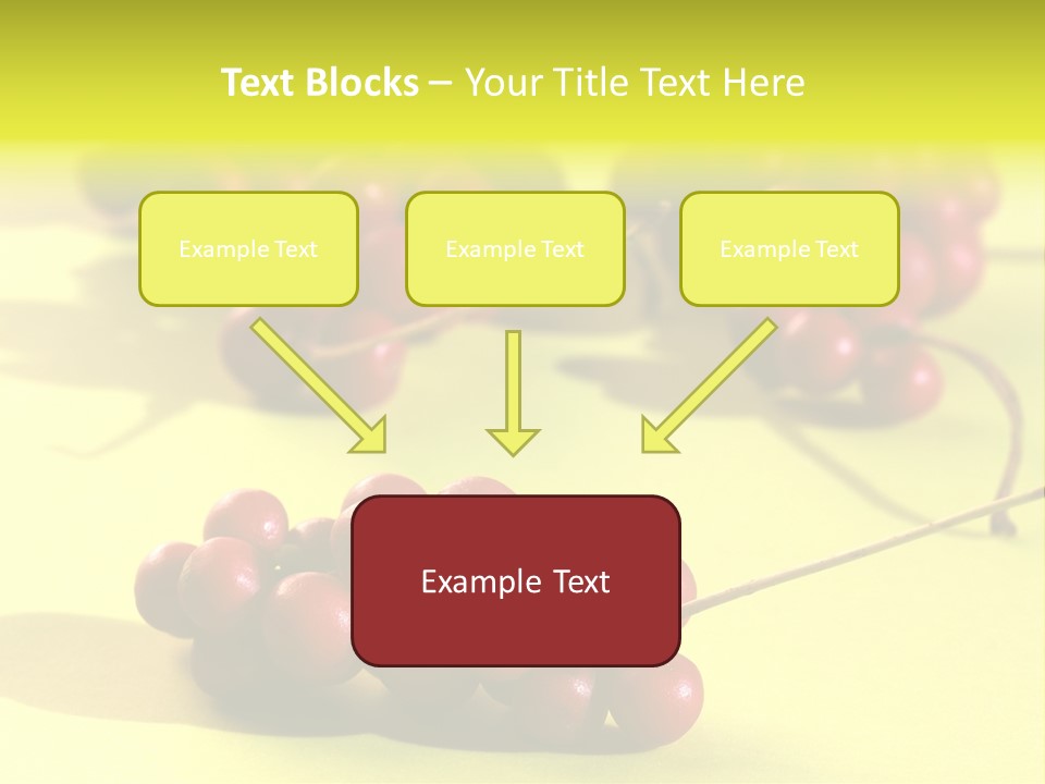 Macro View Of Ripe Schizandra Berry On The Yellow Background PowerPoint Template