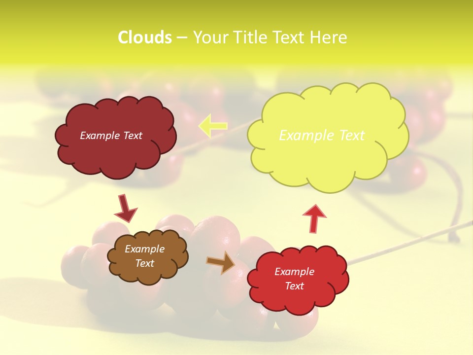 Macro View Of Ripe Schizandra Berry On The Yellow Background PowerPoint Template