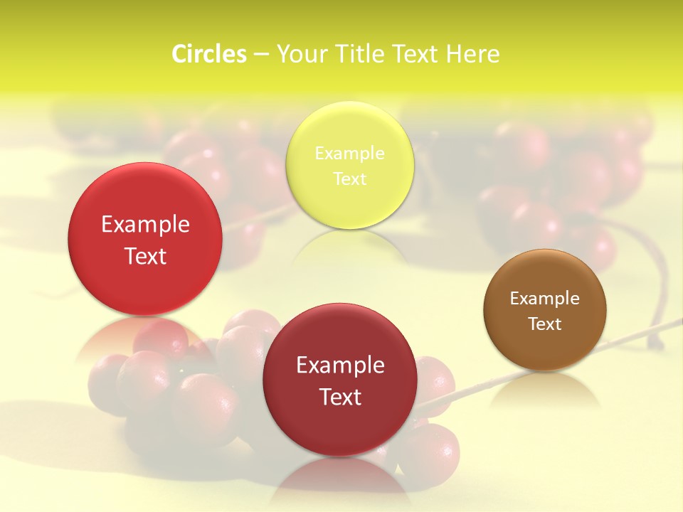 Macro View Of Ripe Schizandra Berry On The Yellow Background PowerPoint Template