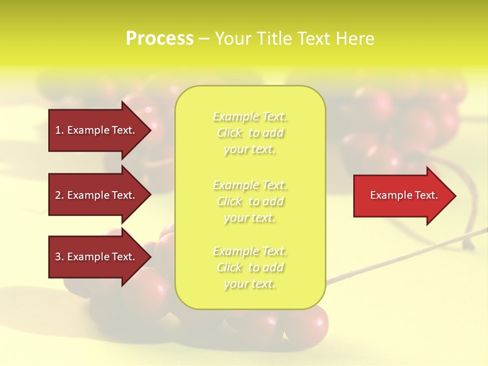 Macro View Of Ripe Schizandra Berry On The Yellow Background PowerPoint Template