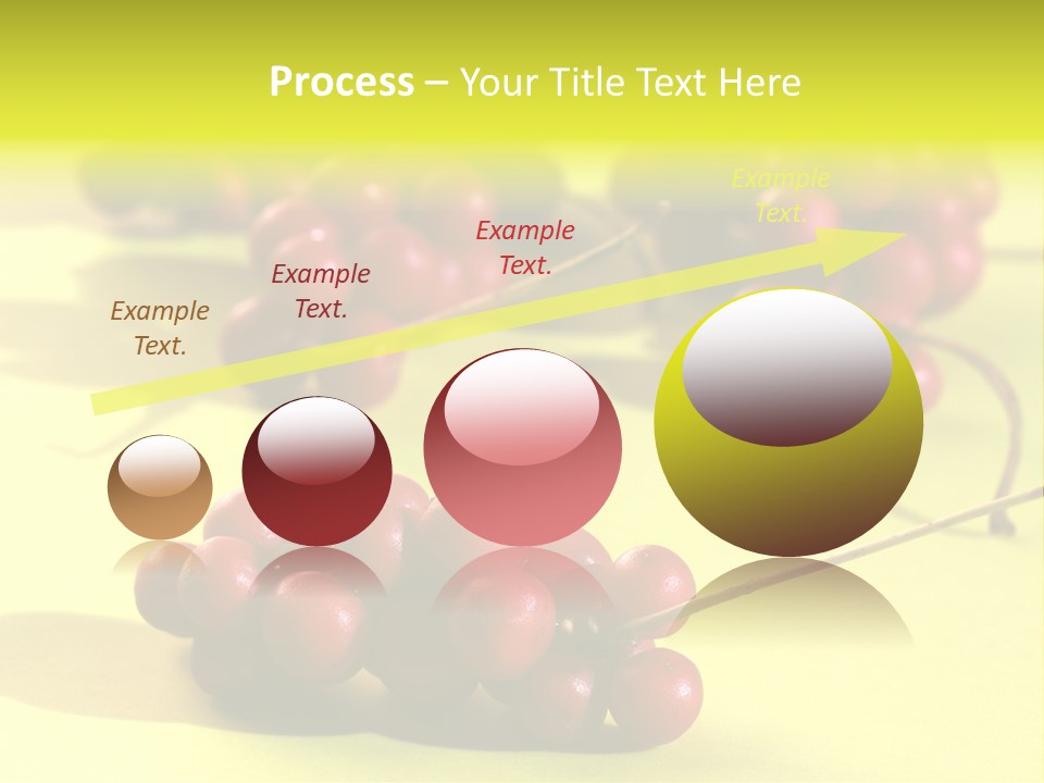 Macro View Of Ripe Schizandra Berry On The Yellow Background PowerPoint Template