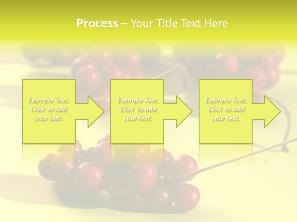 Macro View Of Ripe Schizandra Berry On The Yellow Background PowerPoint Template