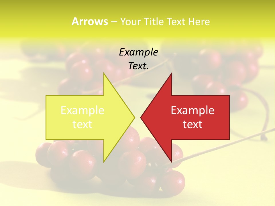 Macro View Of Ripe Schizandra Berry On The Yellow Background PowerPoint Template