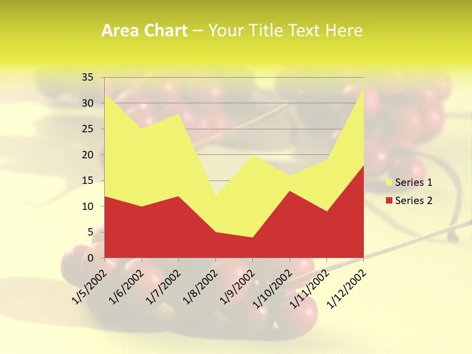 Macro View Of Ripe Schizandra Berry On The Yellow Background PowerPoint Template