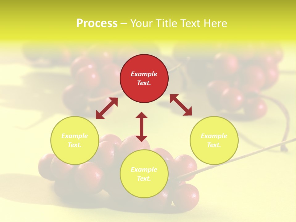 Macro View Of Ripe Schizandra Berry On The Yellow Background PowerPoint Template