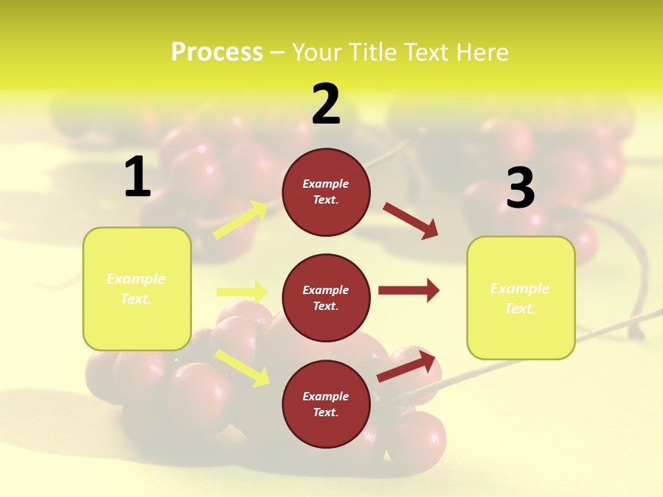 Macro View Of Ripe Schizandra Berry On The Yellow Background PowerPoint Template
