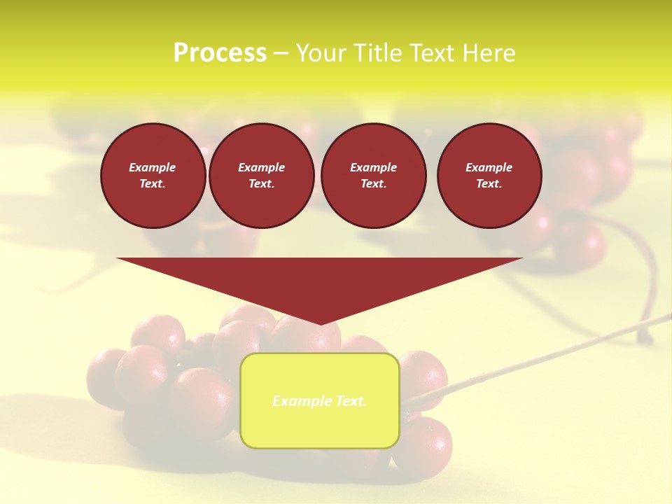 Macro View Of Ripe Schizandra Berry On The Yellow Background PowerPoint Template