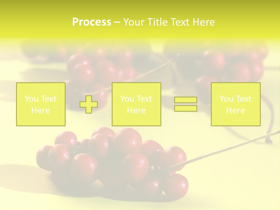 Macro View Of Ripe Schizandra Berry On The Yellow Background PowerPoint Template