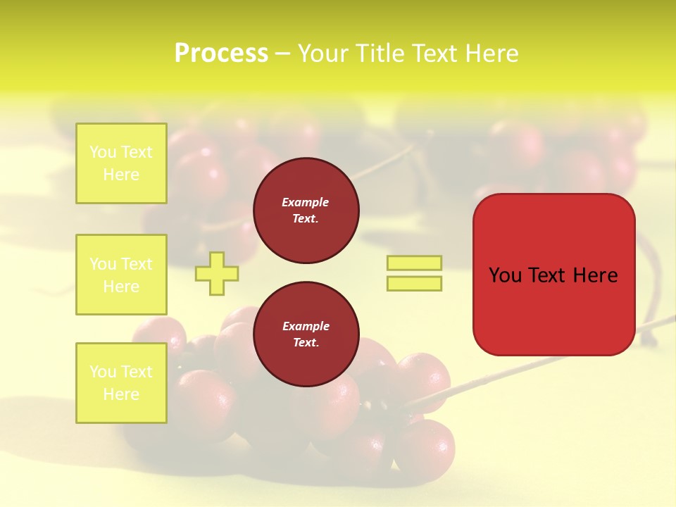 Macro View Of Ripe Schizandra Berry On The Yellow Background PowerPoint Template