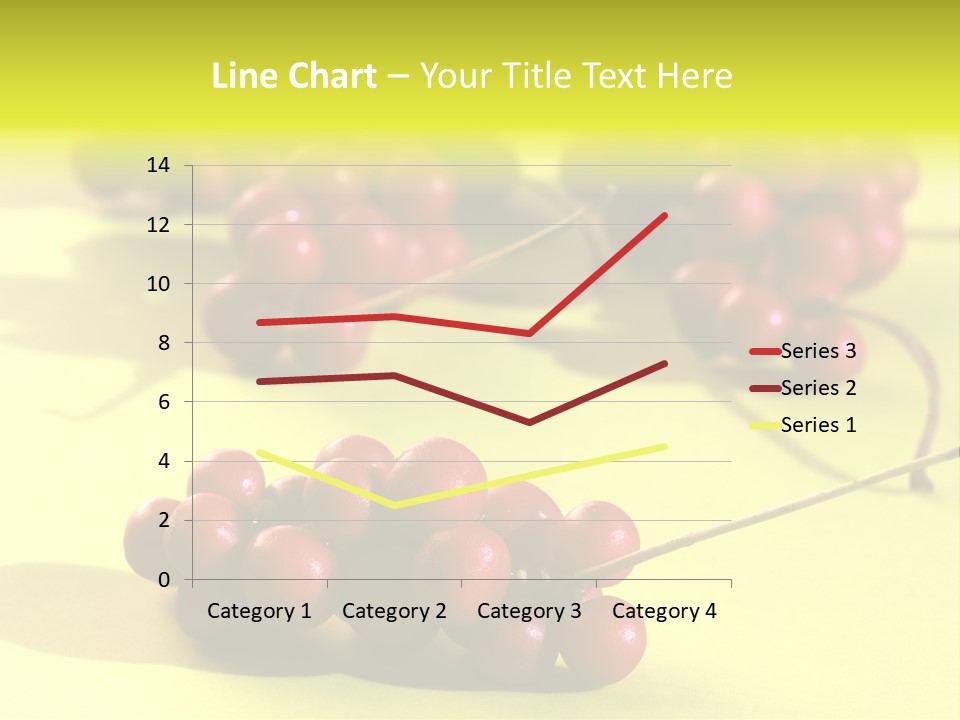 Macro View Of Ripe Schizandra Berry On The Yellow Background PowerPoint Template