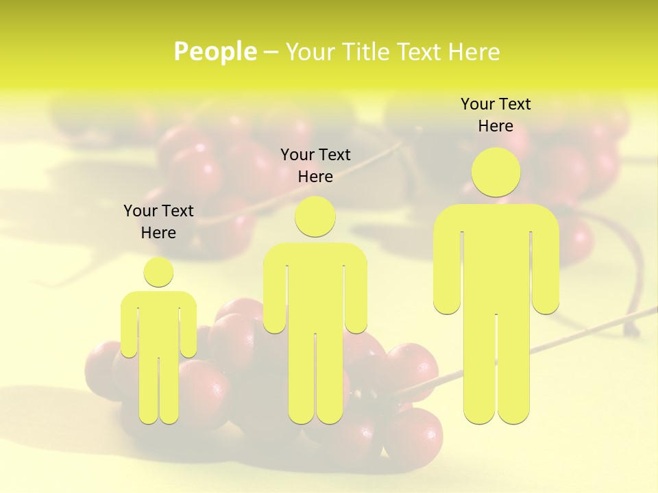 Macro View Of Ripe Schizandra Berry On The Yellow Background PowerPoint Template